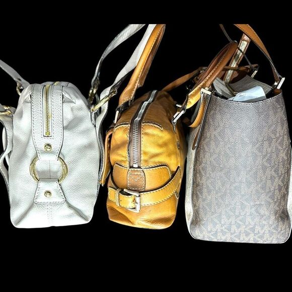 MICHAEL KORS 3 Bag Lot Bundle of MK Designer Leather Purses Tote Satchel Shoulde - Picture 2 of 15